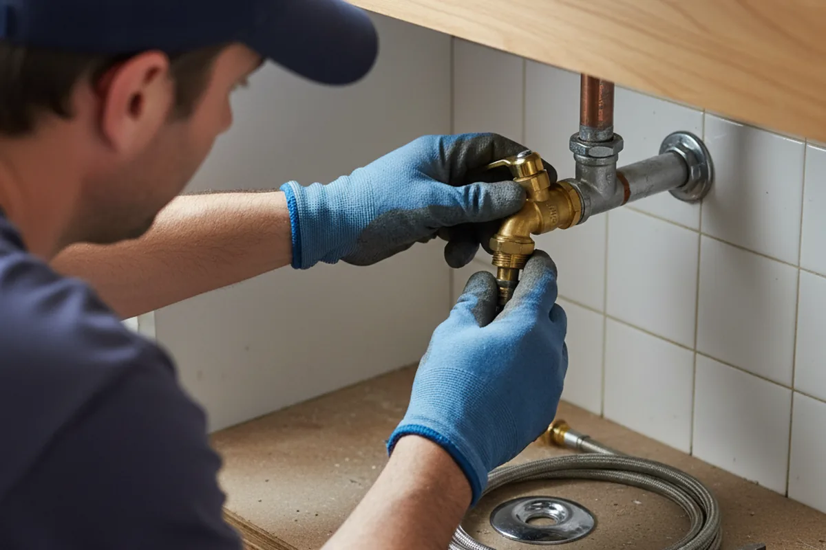 Shutoff valve and fitting work during Emergency Plumbing in Uniontown